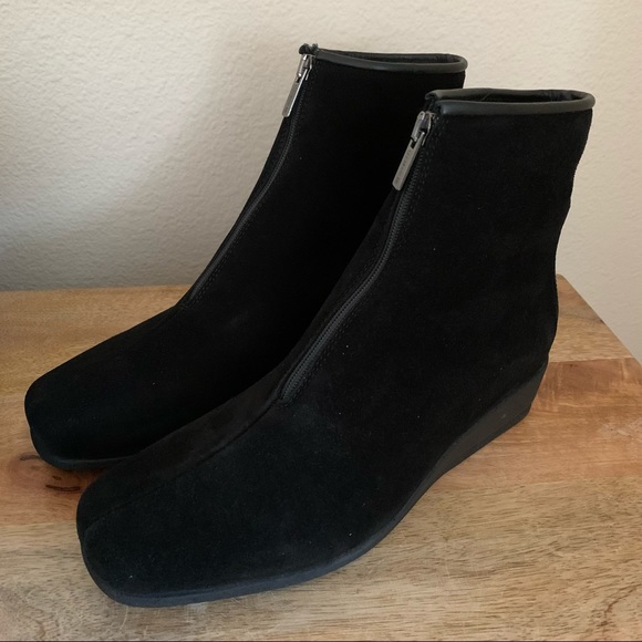 Waterproof Suede Zip Up Ankle Boots 